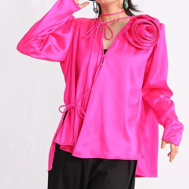 LANA LongSleeve BLOUSE ROSE DECORATED - Image 8