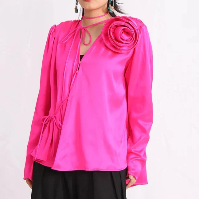 LANA LongSleeve BLOUSE ROSE DECORATED - Image 9
