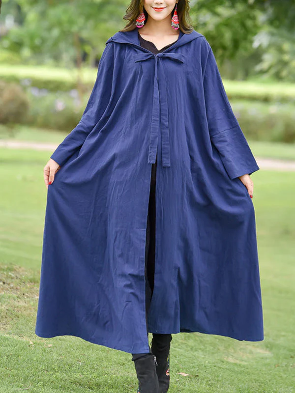 Rose Embroidered with Hat Cape Coat - Image 2