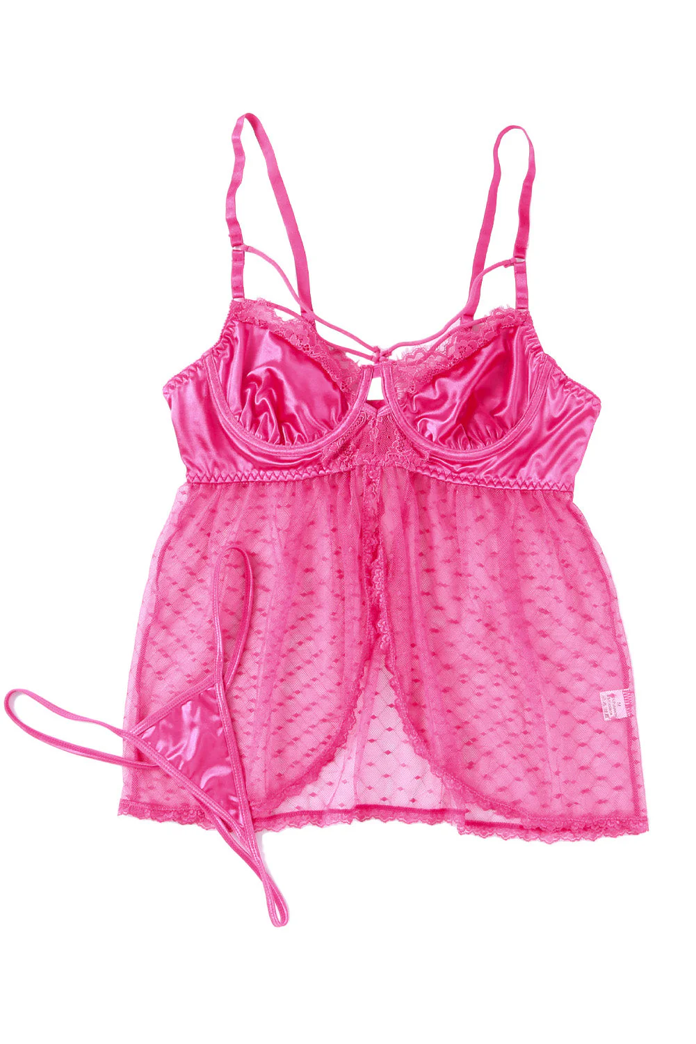 Rose Underwire Babydoll Chemise & G-String Set - Image 15