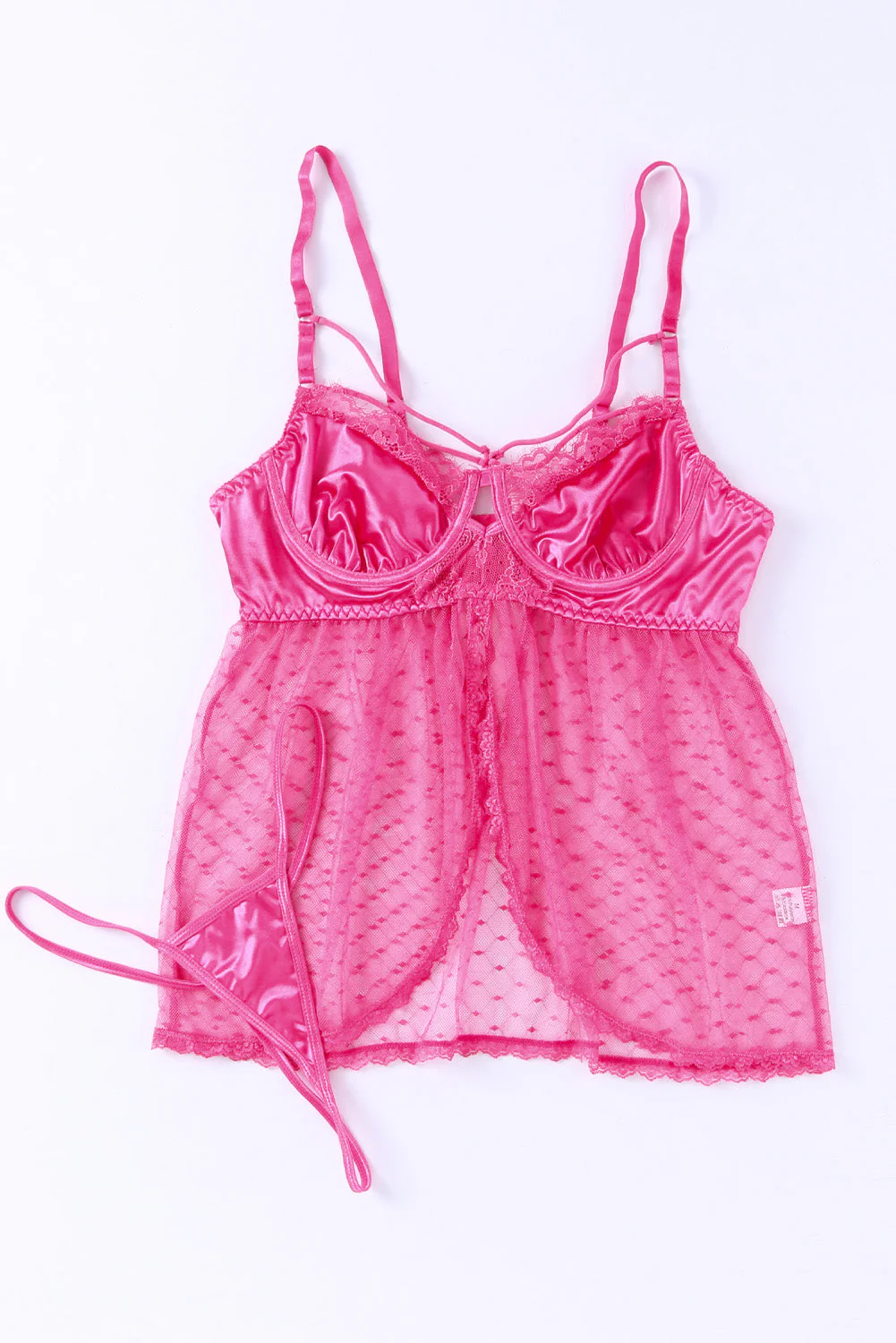 Rose Underwire Babydoll Chemise & G-String Set - Image 7