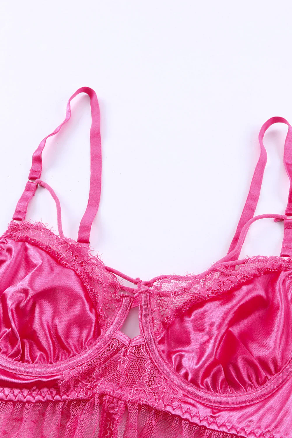 Rose Underwire Babydoll Chemise & G-String Set - Image 9
