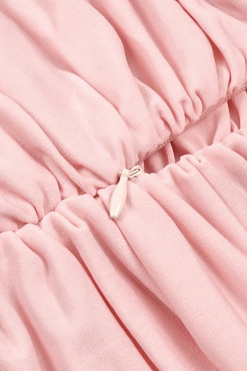 Ruched Dress with Flowers Attached - Pink - Image 2