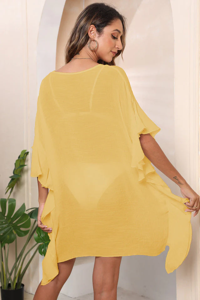 Ruffle Loose Beach Cover Up Dress - Image 11