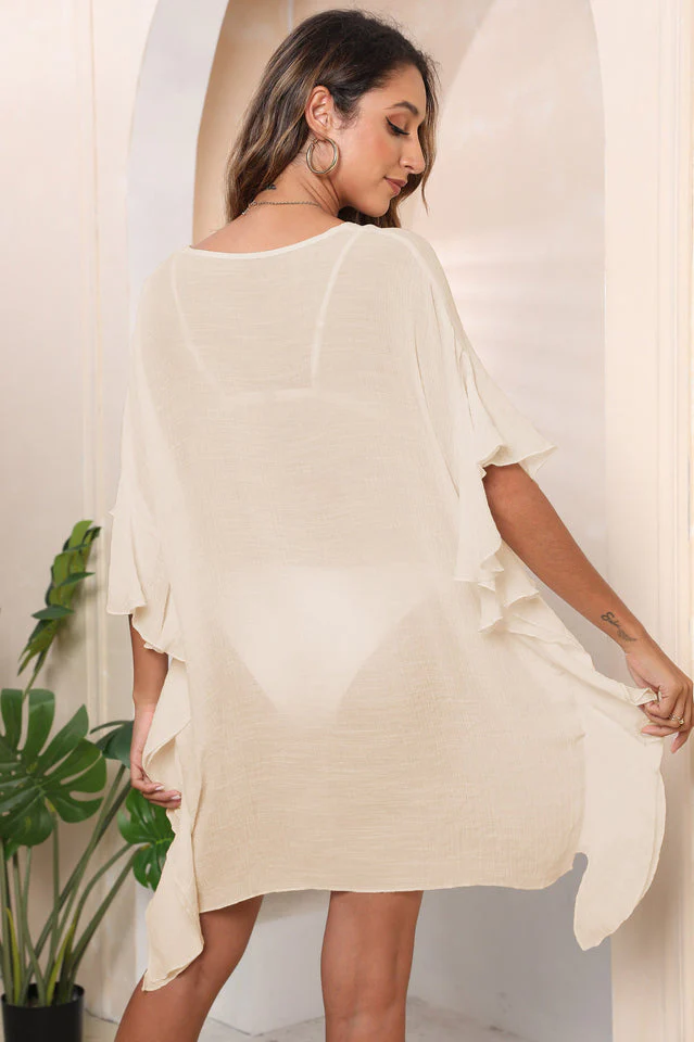 Ruffle Loose Beach Cover Up Dress - Image 15