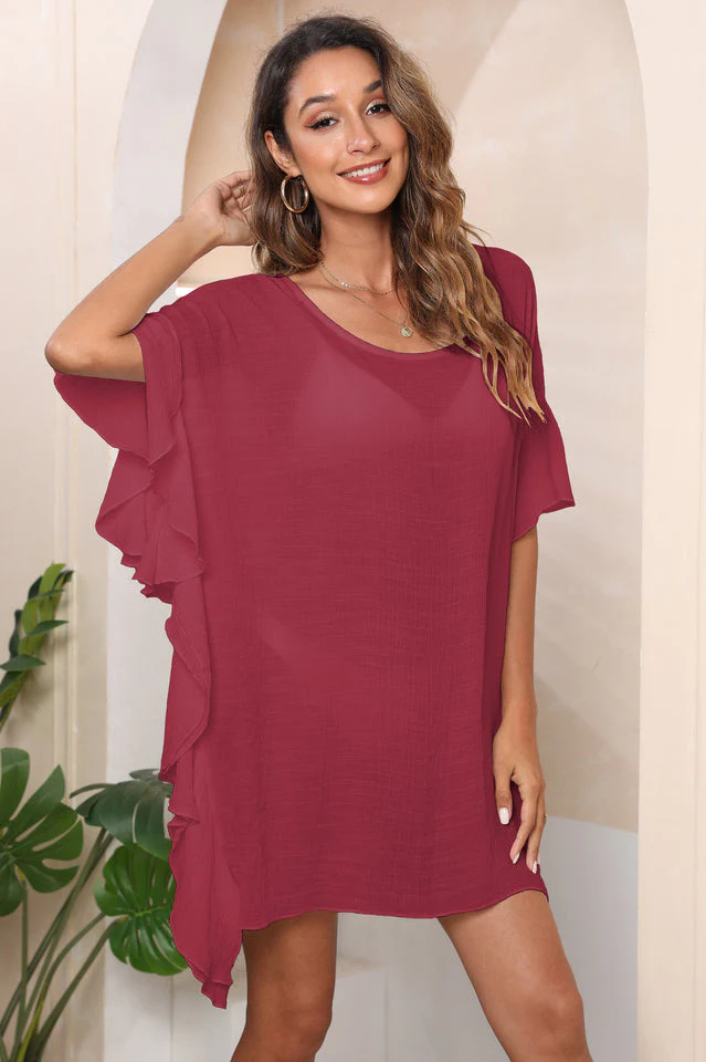 Ruffle Loose Beach Cover Up Dress - Image 16