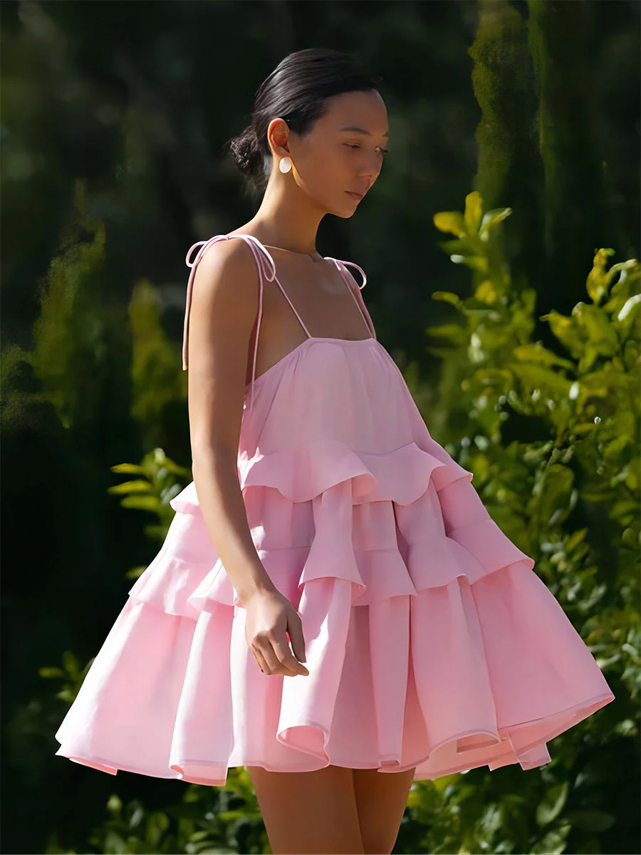 Ruffled Backless Halter Dress - Image 4