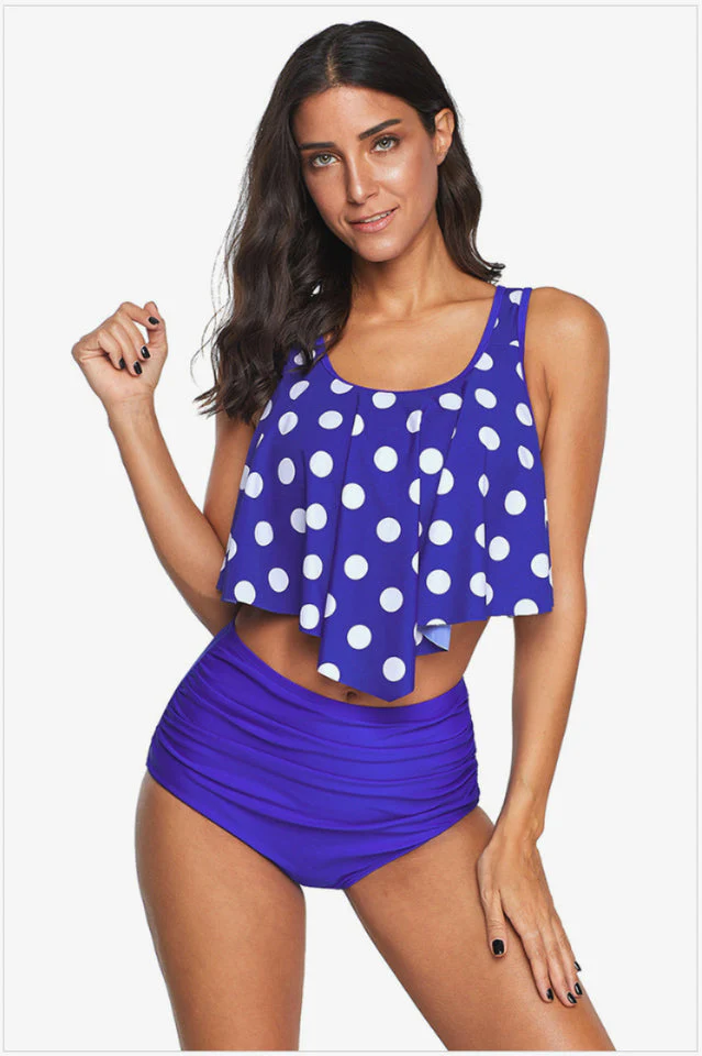 Ruffled High Waist Tankinis - Image 17