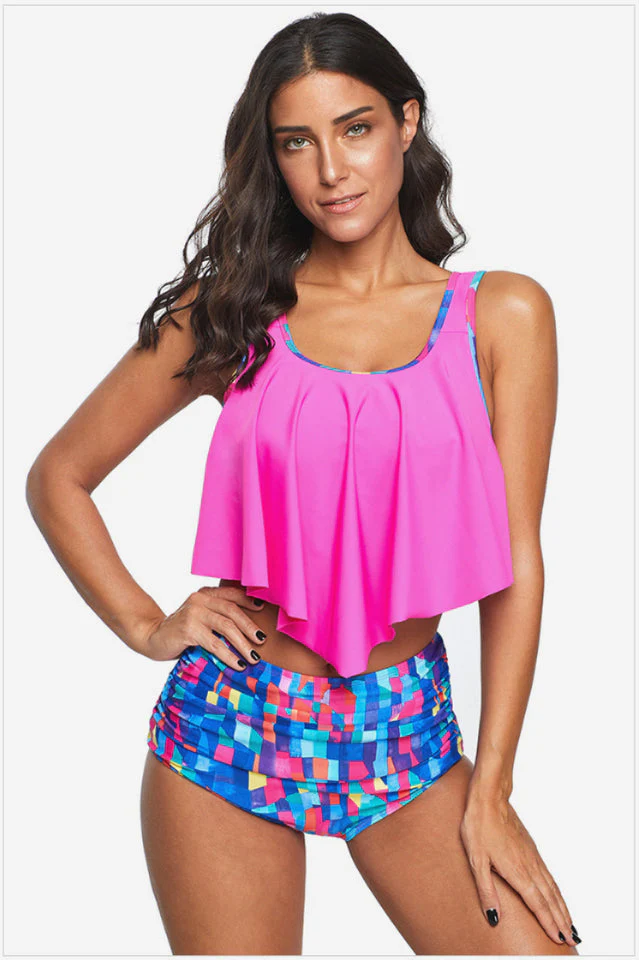 Ruffled High Waist Tankinis - Image 19