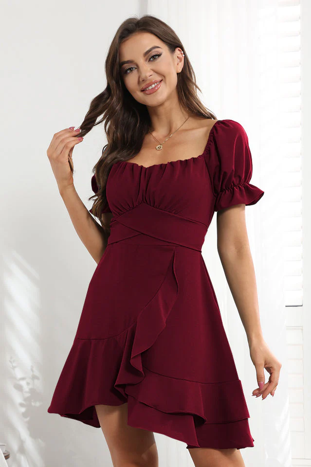 Ruffled Irregular Hem Summer Dress - Image 18