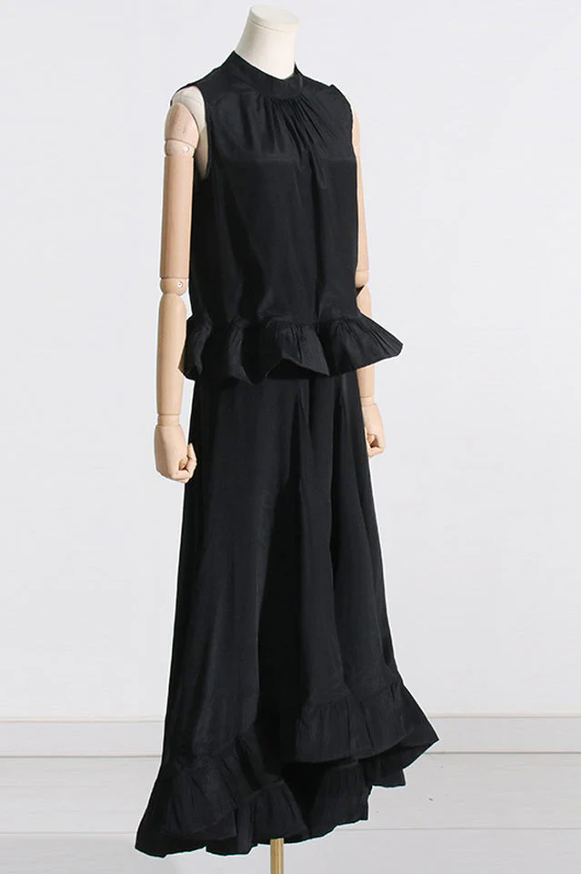 Ruffled Waist Halter Top + Maxi Skirt Set - Image 12