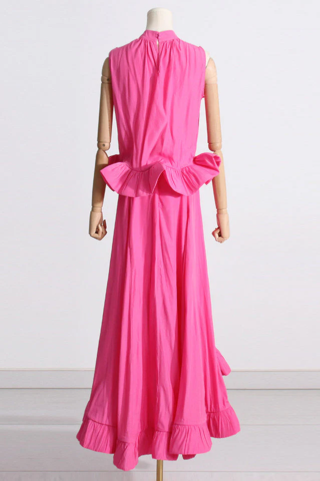 Ruffled Waist Halter Top + Maxi Skirt Set - Image 6