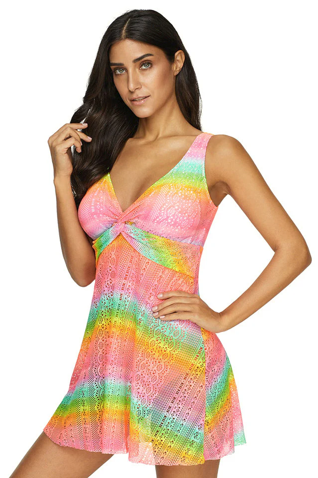 (S-3XL) Floral High Waist Tankini 2 Piece Set - Image 7