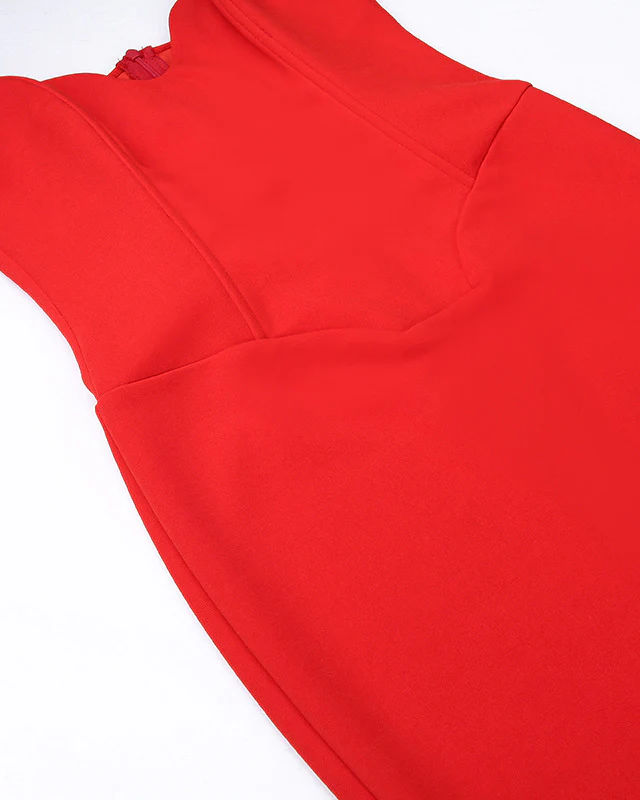 Sabine Black Tube Top Tunic Dress - Red - Image 8