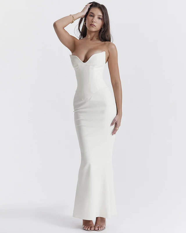 Sabine Black Tube Top Tunic Dress - White - Image 5
