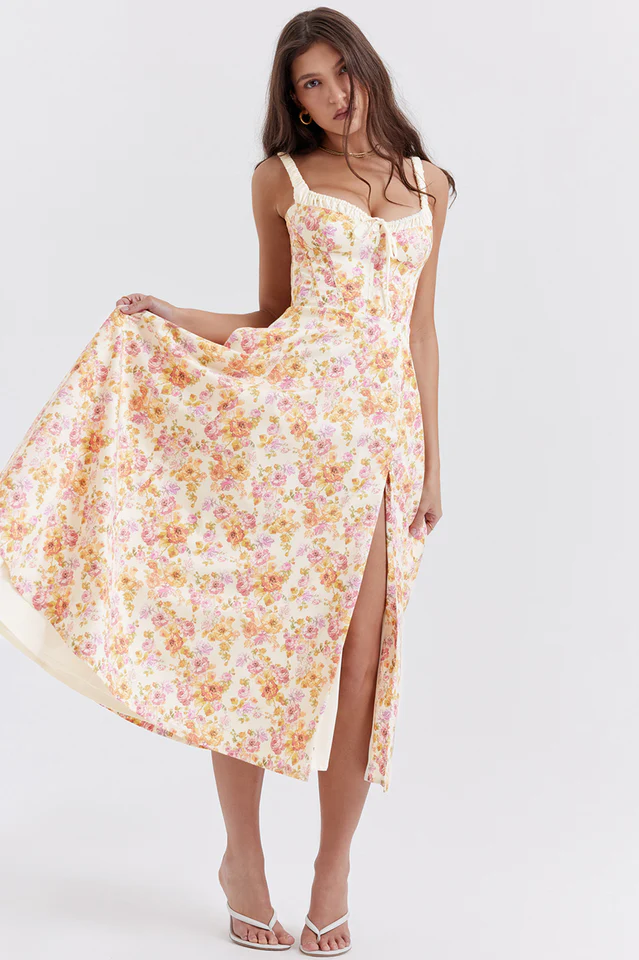 Sabrina Ivory Print Bustier Sundress - Image 2