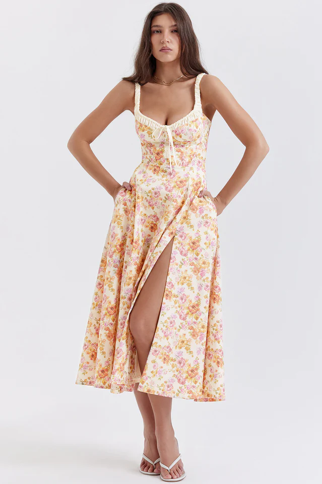 Sabrina Ivory Print Bustier Sundress - Image 4