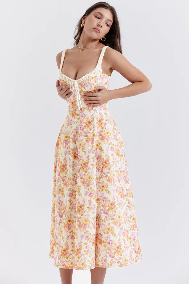 Sabrina Ivory Print Bustier Sundress - Image 6