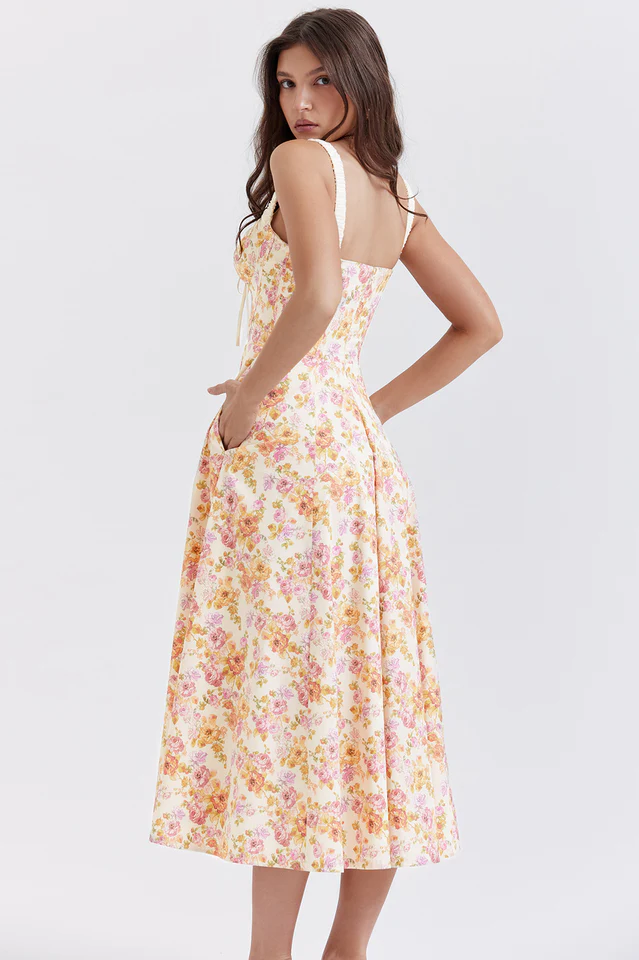 Sabrina Ivory Print Bustier Sundress - Image 7