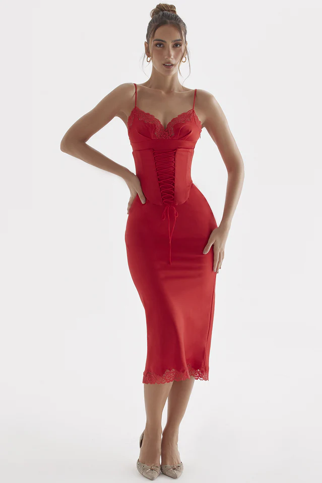 Salma Satin Slip Midi Dress - Image 17