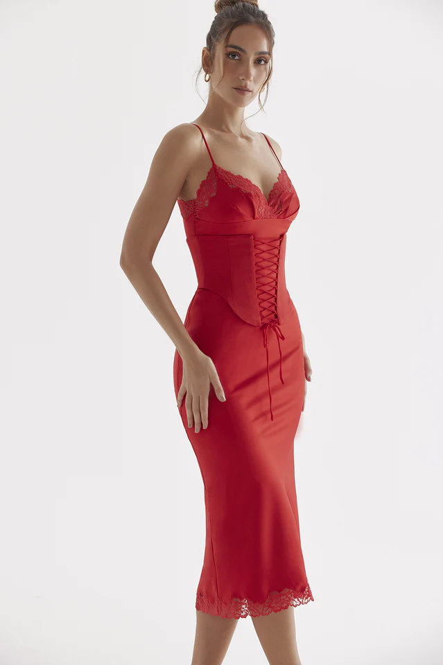 Salma Satin Slip Midi Dress - Image 18