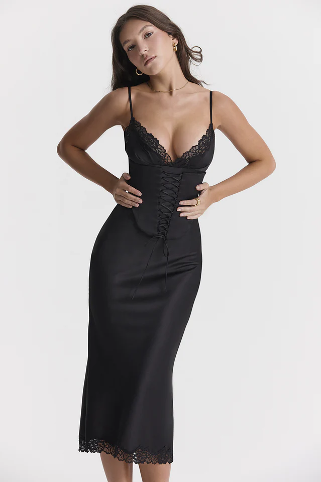 Salma Satin Slip Midi Dress - Image 4