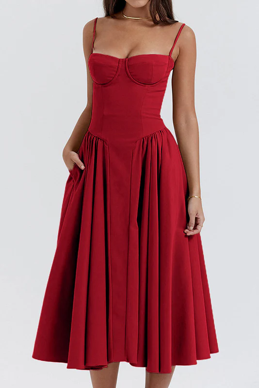 Samaria Taupe Corset Sun Dress - Image 15