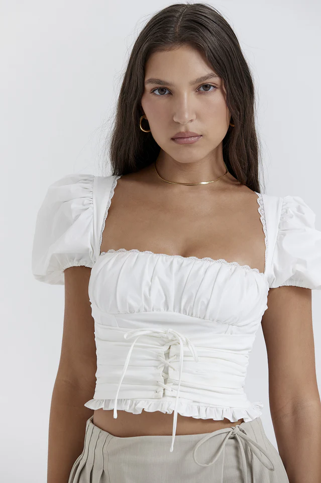 Samaya White Pleated Top - Image 2