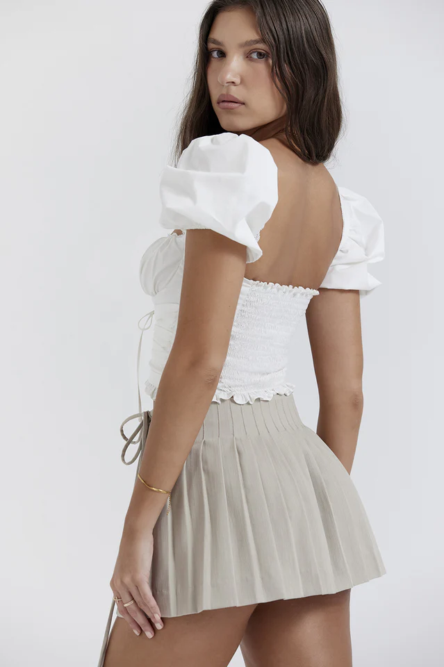 Samaya White Pleated Top - Image 5