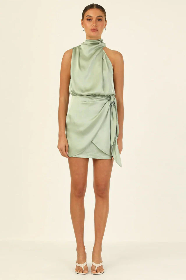 Santorini Satin Mini Dress - Image 3