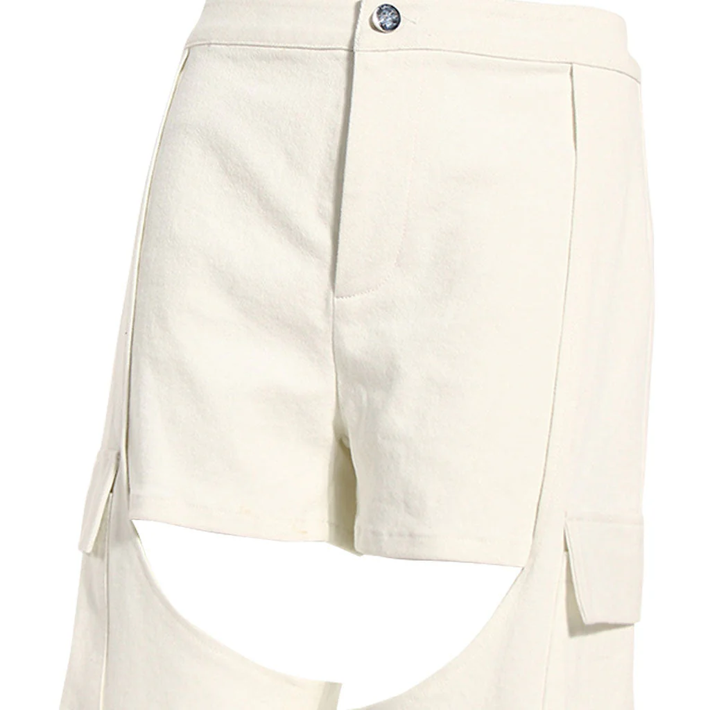 Sassy Solid Color High Waist Layered CutOut Denim Jogger Jeans - Image 3