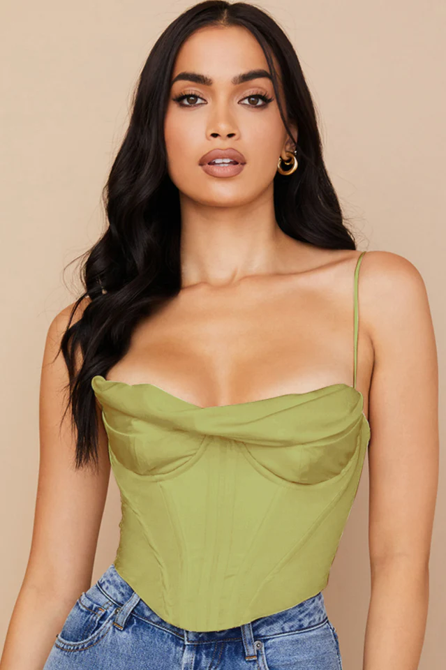 Satin Draped Corset - Image 9