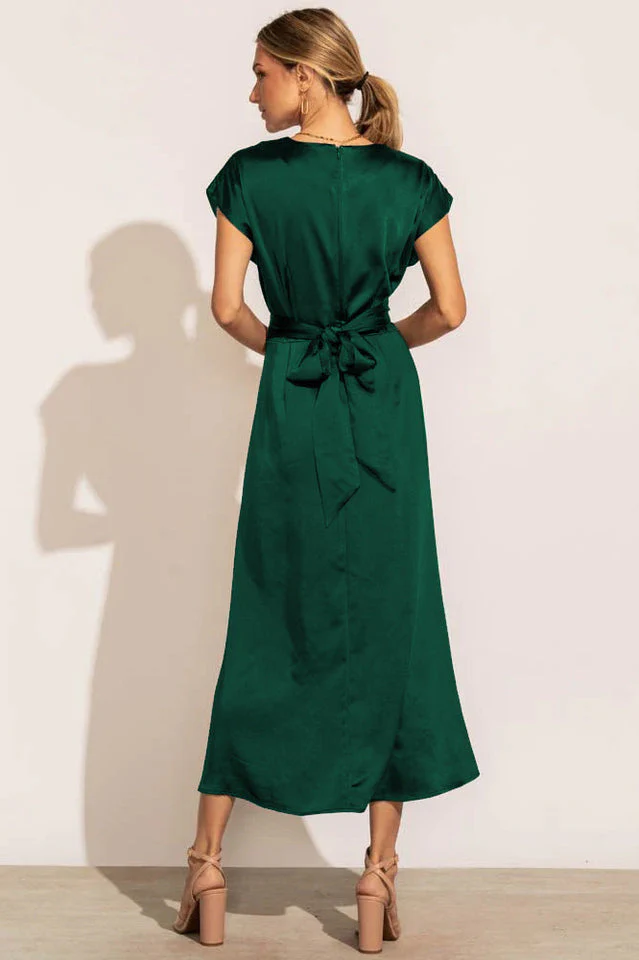 Scoop A-line Satin Bridesmaid Dress - Image 10