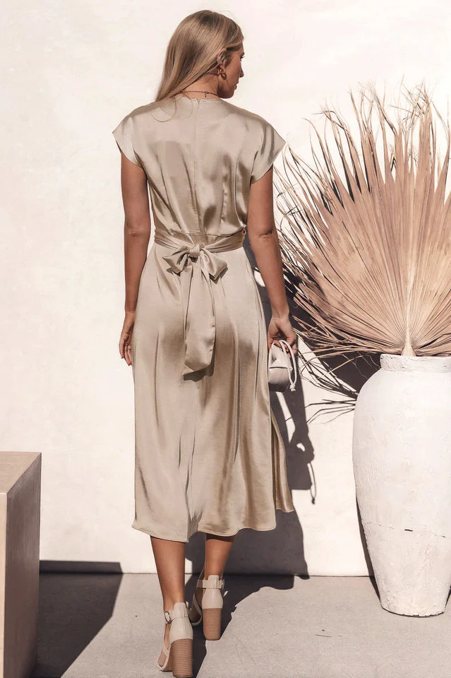 Scoop A-line Satin Bridesmaid Dress - Image 13
