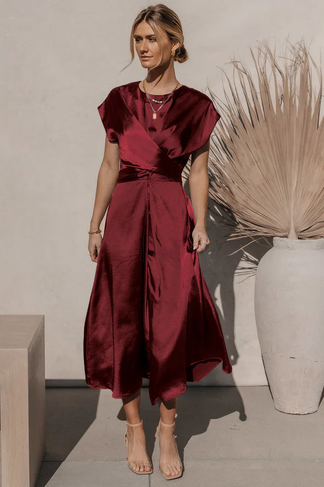 Scoop A-line Satin Bridesmaid Dress - Image 15