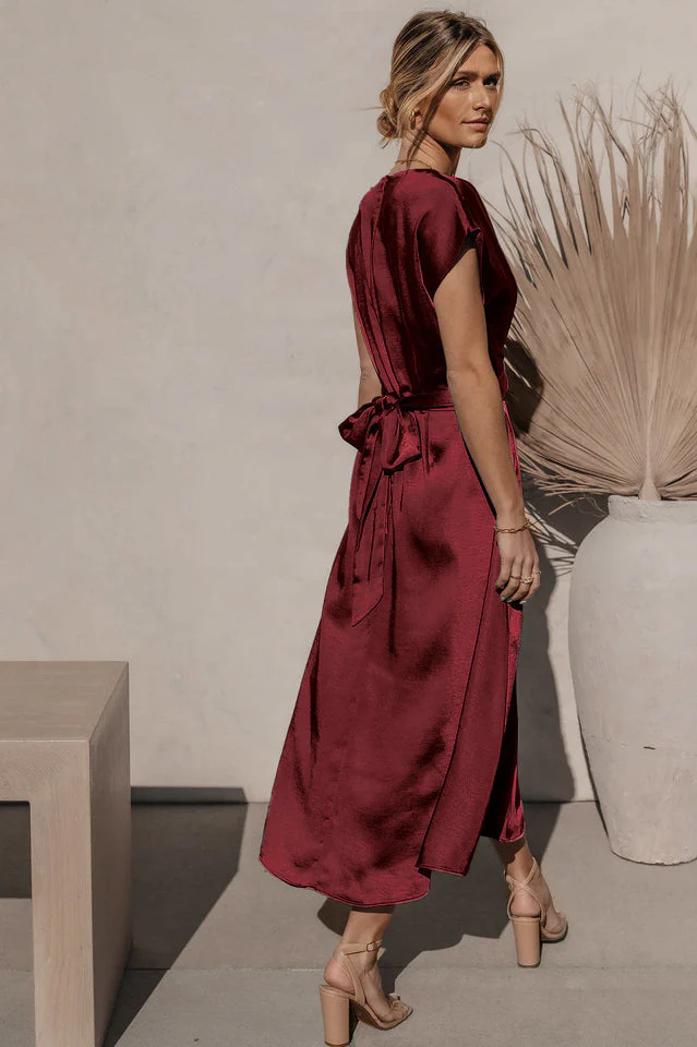 Scoop A-line Satin Bridesmaid Dress - Image 17