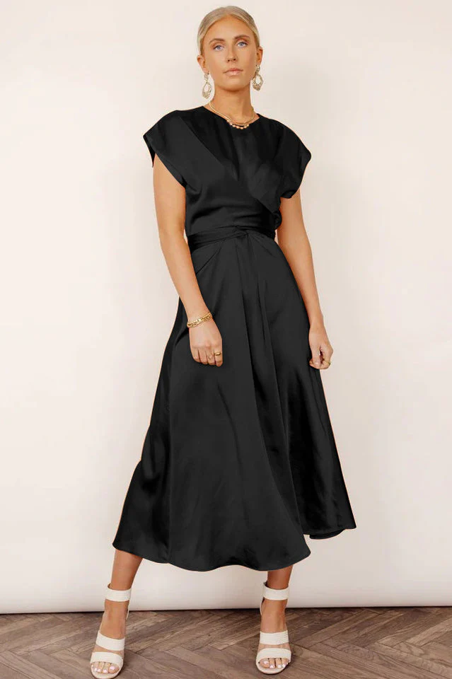 Scoop A-line Satin Bridesmaid Dress - Image 19