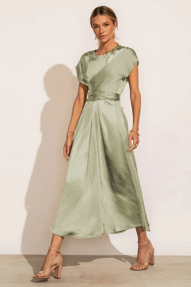 Scoop A-line Satin Bridesmaid Dress - Image 2