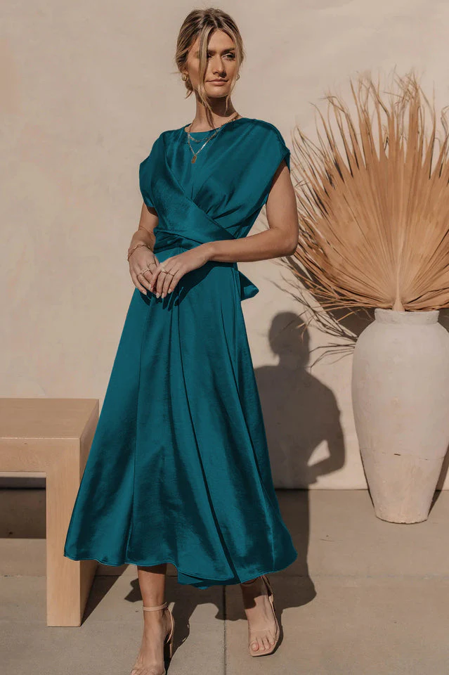 Scoop A-line Satin Bridesmaid Dress - Image 25