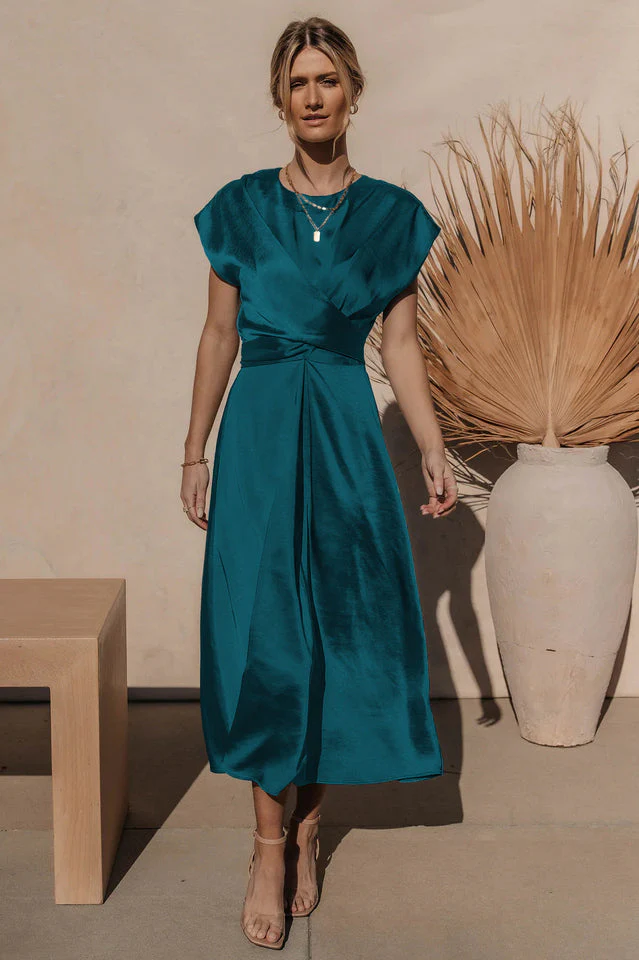Scoop A-line Satin Bridesmaid Dress - Image 28