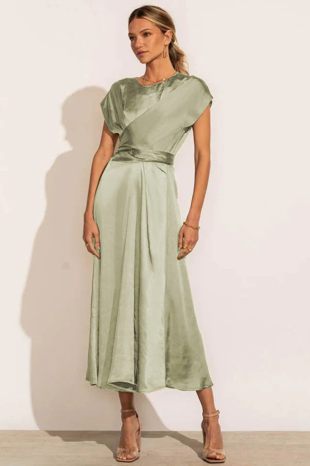 Scoop A-line Satin Bridesmaid Dress - Image 4