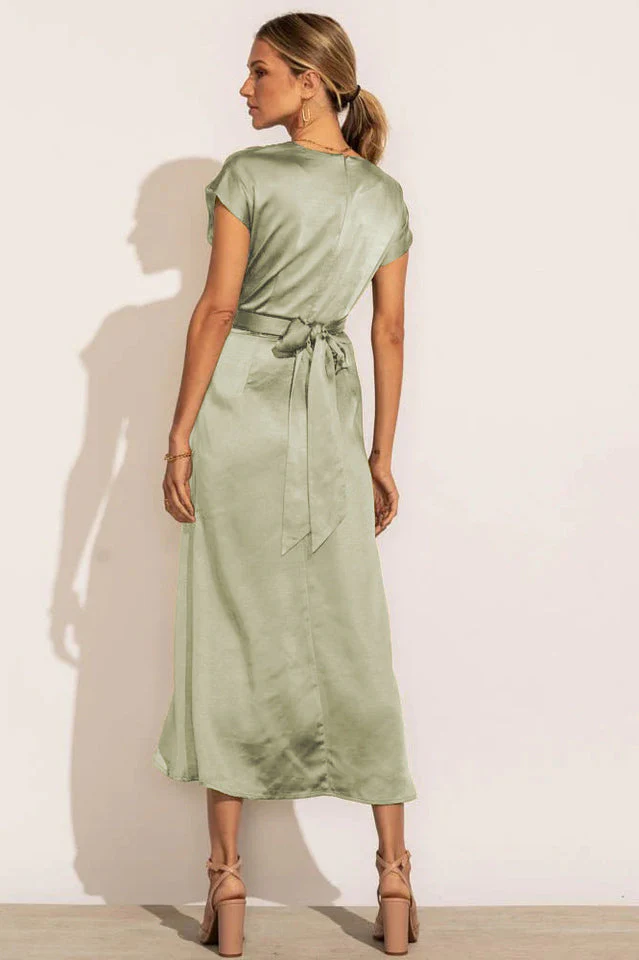 Scoop A-line Satin Bridesmaid Dress - Image 5