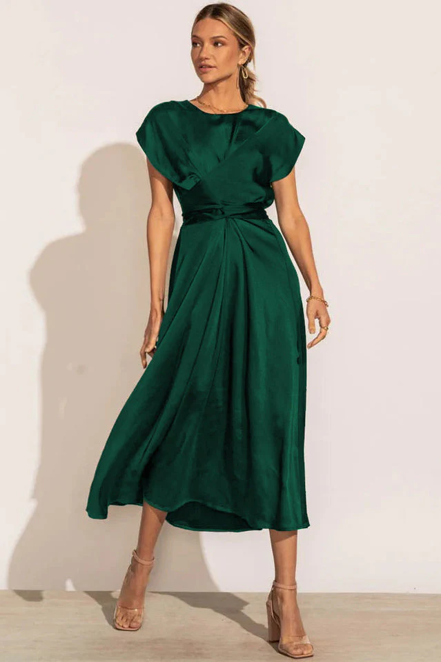 Scoop A-line Satin Bridesmaid Dress - Image 6