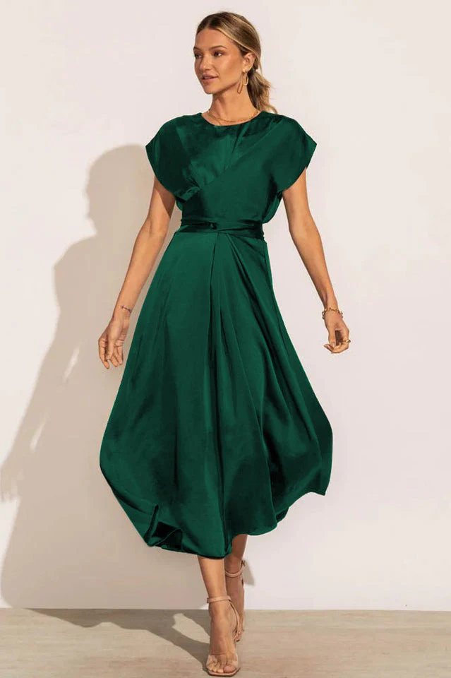 Scoop A-line Satin Bridesmaid Dress - Image 7