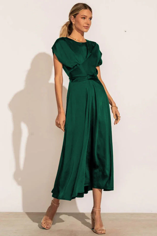 Scoop A-line Satin Bridesmaid Dress - Image 8