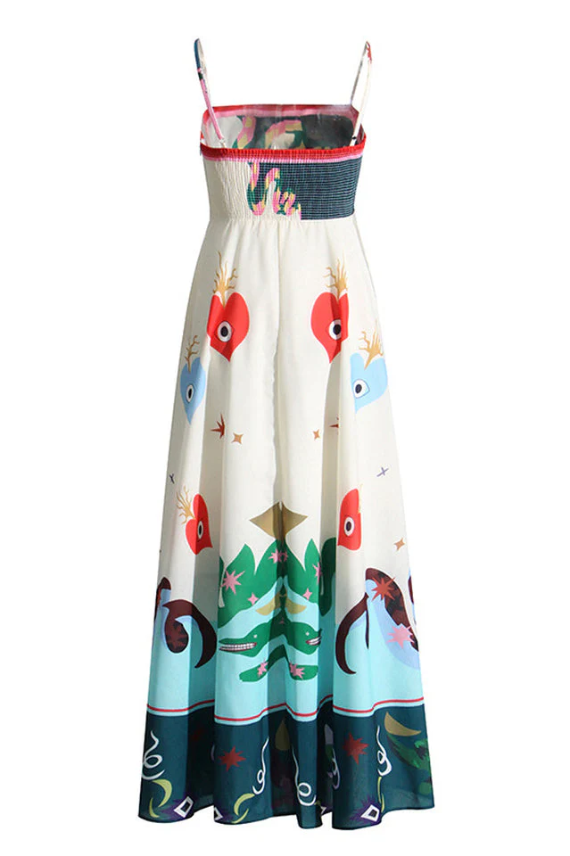 Seeker Folklore-Print Linen Dress - Image 6