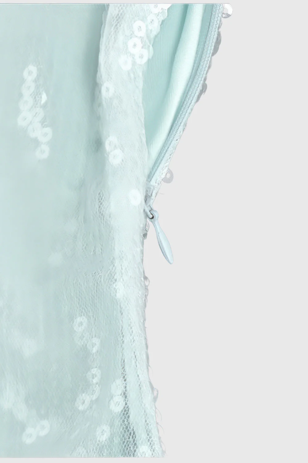 Sequin Dress with V Neckline - Turquoise - Image 3