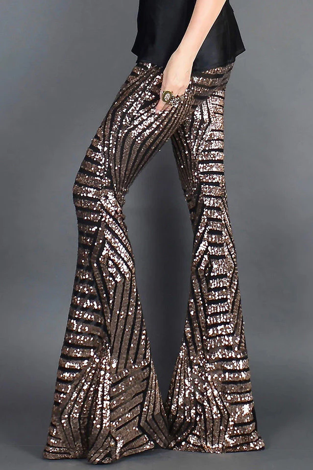 Sequin High Rise Flare Pants - Image 14