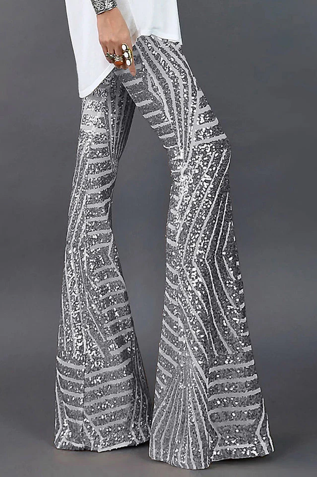 Sequin High Rise Flare Pants - Image 18