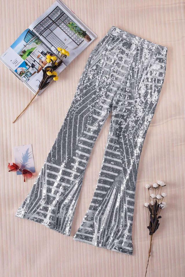 Sequin High Rise Flare Pants - Image 27